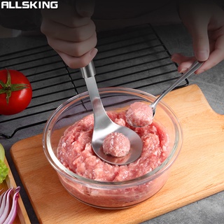 Allsking อุปกรณ์ทำหมูก้อน ช้อนทำลูกชิ้น ที่ทำลูกชิ้น ที่ปั้นลูกชิ้น อุปกรณ์ทำลูกชิ้น meatball spoon ช้อนลูกชิ้น สแตนเลส