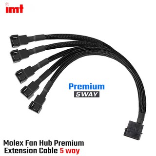 ภาพหน้าปกสินค้าMolex Fan Hub Extension Cable Molex TO PWM 5Way Black (สายเเปลง Molex TO PWM สายถักสีดำ จัดส่งในไทย) ที่เกี่ยวข้อง