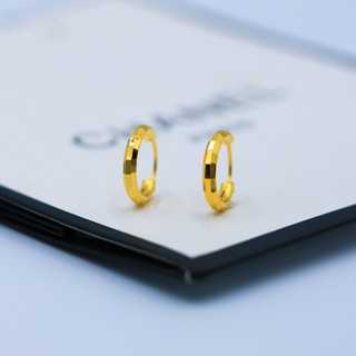 ต่างหูห่วงทอง ลายตัดกระจก 12 mm 👑รุ่นV4 1คู่ CN Jewelry earings ตุ้มหู ต่างหูแฟชั่น ต่างหูเกาหลี ต่างหูทอง