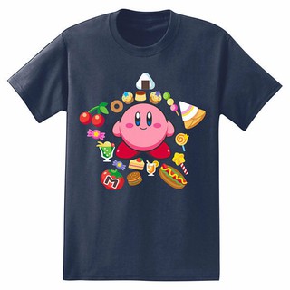 เสื้อยืดอินเทรนด์ผู้ชายอินเทรนด์ผู้หญิงเสื้อยืดพิมพ์ลาย Nintendo Kirby Elements สำหรับผู้ชายS-3XL