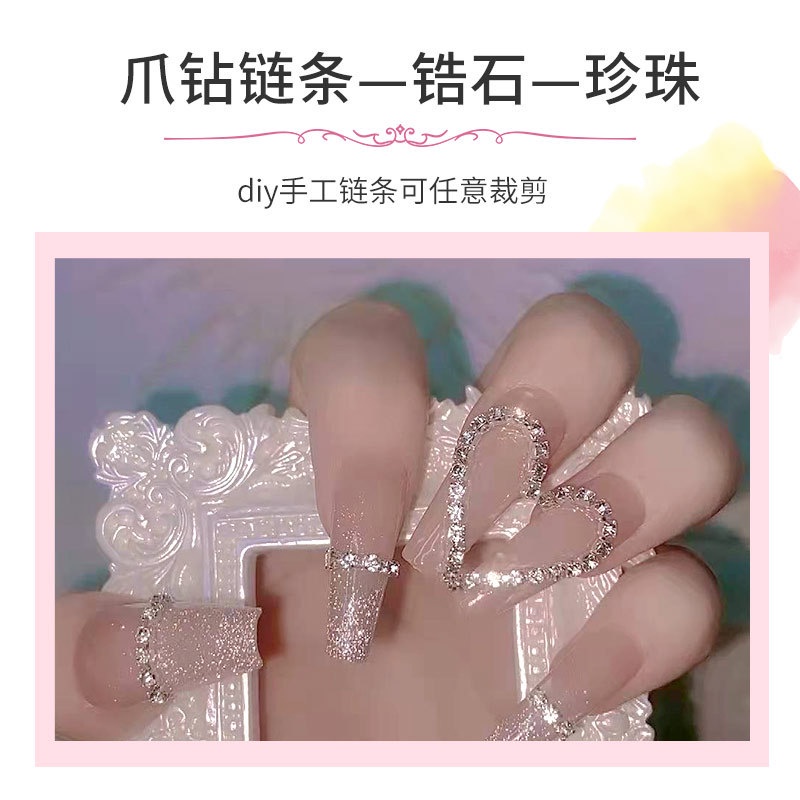 เครื่องประดับ-diy-เครื่องประดับโซ่เงาเล็บ-rhinestone-close-อะไหล่เล็บ-สําหรับตกแต่งเล็บ