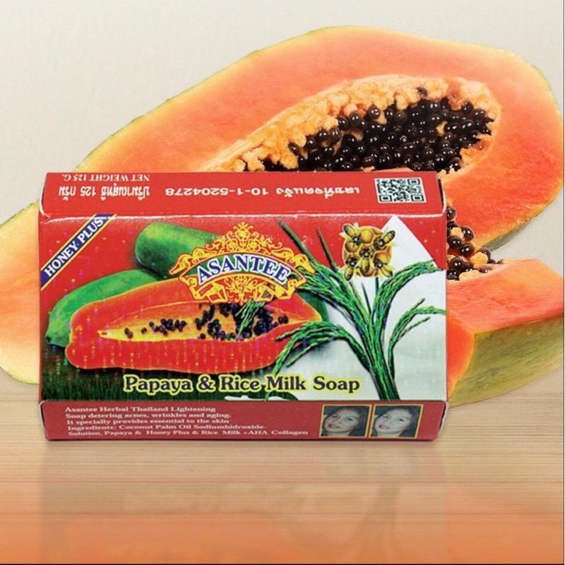 สบู่มะละกอผสมน้ำนมข้าว,papaya&rice milk soap Shopee Thailand
