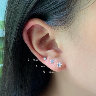 🔥กรอกโค้ด CLMLH ลด 45.-🔥/ cz star silver earring // ต่างหูเงินแท้925 ต่างหูดาว พลอยczเกรดอย่างดี เหมาะกับคนแพ้ง่าย