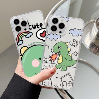 เคสโทรศัพท์มือถือแบบนิ่ม TPU ลายการ์ตูนไดโนเสาร์ สําหรับ iPhone 14 13 12 11 Promax 14Plus mini X XS XR XSMAX 6 6s 5 5S 6plus 6splus 7 8 SE2020 7plus 8Plus QMF