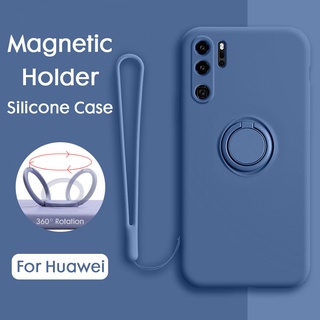 เคสซิลิโคน พร้อมสายคล้อง สําหรับ Huawei P30 P40 Mate 20 30 Pro P30 Lite Y5P Y6P Y7P Y9A