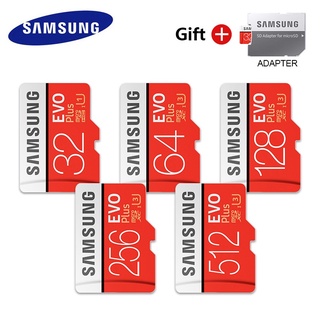 สินค้า Samsung Flash Drive Micro SD Memory Card 512GB 256GB 128GB 64GB SDXC EVO Plus Class 10 UHS-3 TF / SD Flash Drive