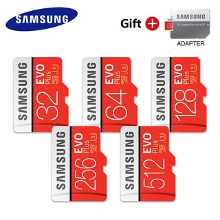 ภาพขนาดย่อของสินค้าSamsung Flash Drive Micro SD Memory Card 512GB 256GB 128GB 64GB SDXC EVO Plus Class 10 UHS-3 TF / SD Flash Drive