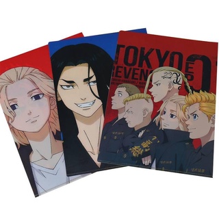 แฟ้มซองพลาสติก Anime Tokyo Revengers A4 PVC Transparent storage File holder Document bag pouch Loose Leaf Binder Sano Manjirou Hanagaki Takemichi Ryuguji Ken Baji Keisuke Matsuno Chifuyu