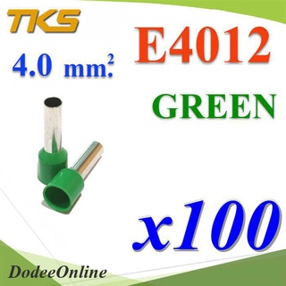 .หางปลากลม คอร์ดเอ็น แบบมีฉนวน สำหรับสายไฟ ขนาด 4.0 Sq.mm (สีเขียว แพค 100 ชิ้น) รุ่น E4012-GREEN DD