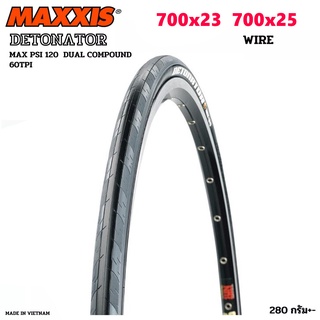 1x ยางนอกจักรยาน Maxxis Detonator Superlight 700x23  700x25 นำหนักเบาๆ Bicycle Tyre Road Wired