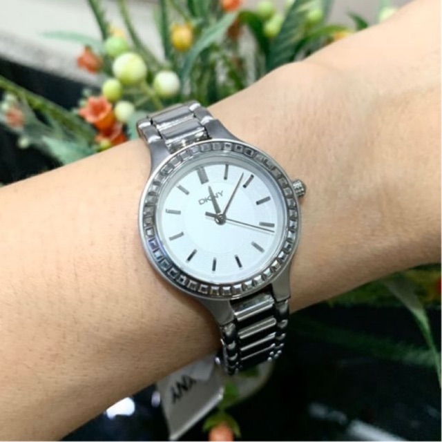 นาฬิกา-dkny-chambers-white-dial-stainless-steel-ladies-watch-ny2220-สเตนเลส-สีเงิน-ล้อมคริสตัล