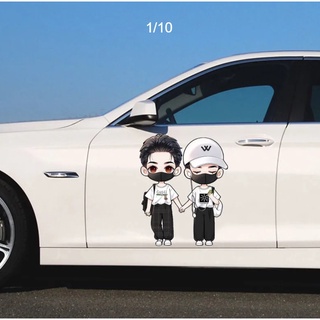 Bjyx Q version สติ๊กเกอร์  เซียวจ้านXiao Zhan หวังอี้ป๋อWang Yibo car stickers สําหรับตกแต่งรถยนต์