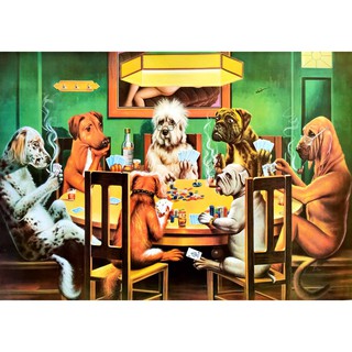 โปสเตอร์ รูปวาด หมา ล้อเลียน Dogs Playing POSTER 20”x30” Inch Classic Vintage DOG Painting v14