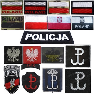 Poland Flag Embroidery Patch Polish Eagle Special Force Army Military  Patches Tactical Emblem Applique Embroidered Badges