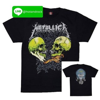 เสื้อยืดผ้าฝ้ายพรีเมี่ยม เสื้อยืดเนื้อ Cotton 💯 สัมผัสนุ่ม เบาสบาย METALLICA สีดำ