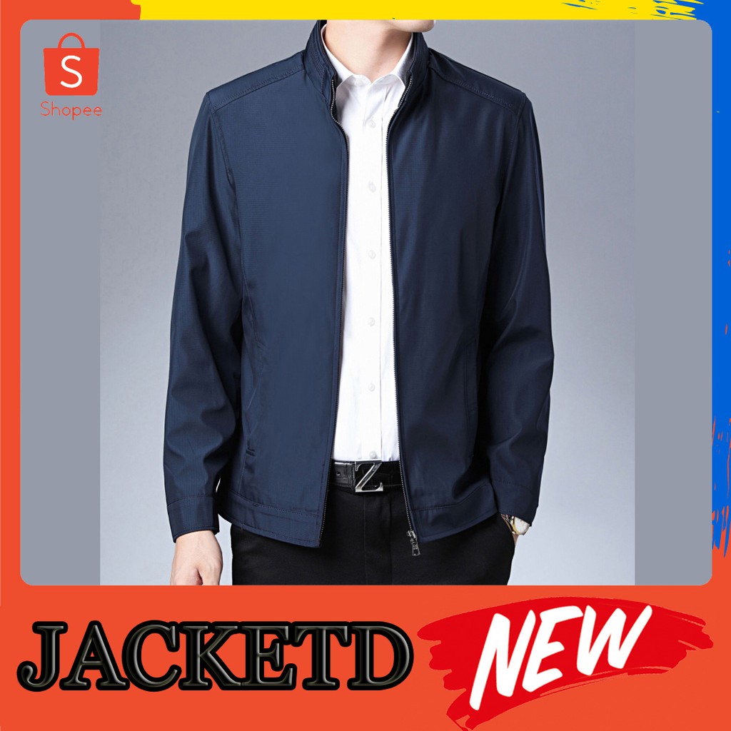 ภาพหน้าปกสินค้าเสื้อแจ็คเก็ต คอปก-คอจีน สีกรมท่า เนื้อผ้าโพลีเอสเตอร์ มีซับใน (มี 5 ไซด์ M-3XL) จากร้าน jacketd บน Shopee