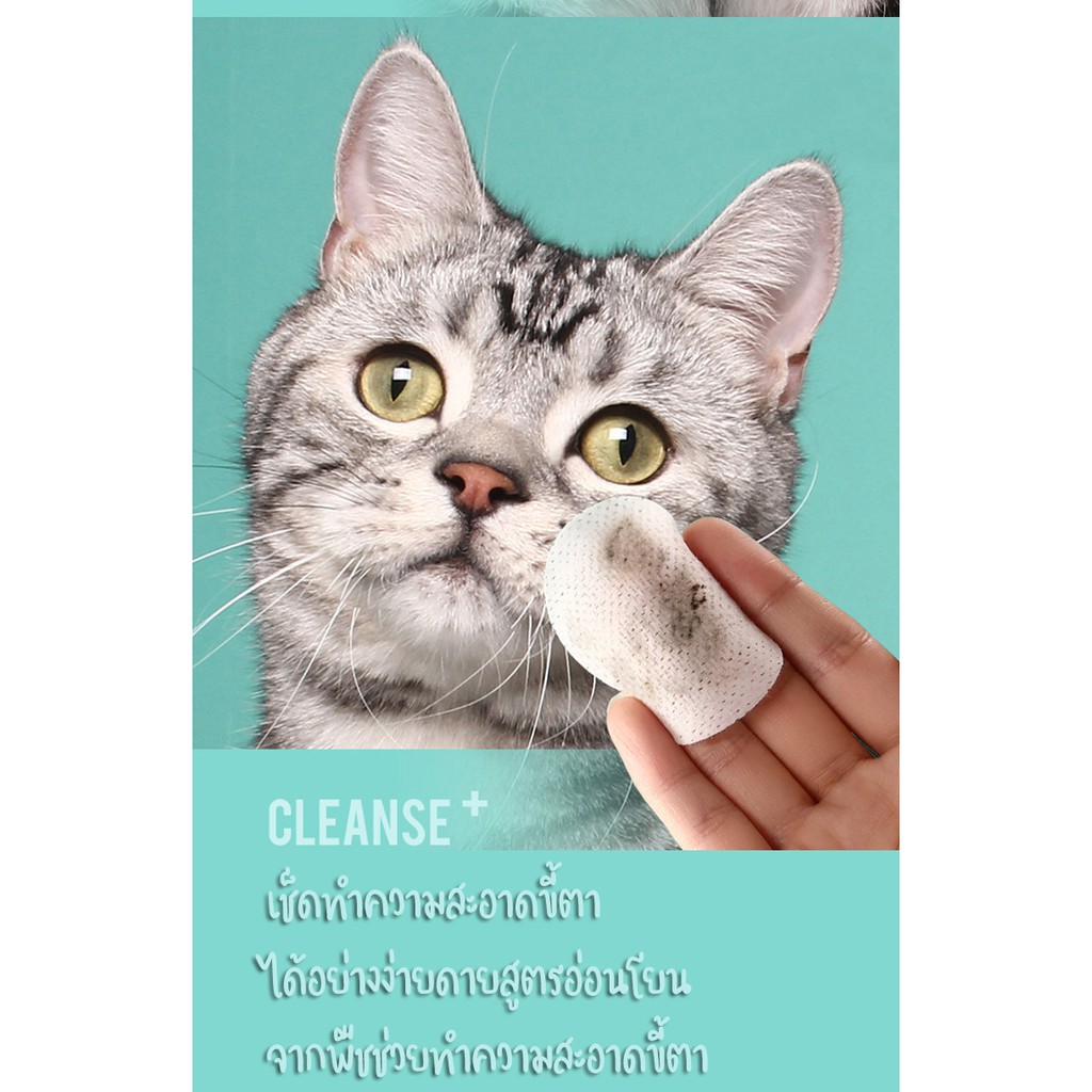 ภาพสินค้าแผ่นเช็ดคราบน้ำตา/แผ่นเช็ดหู สุนัขและแมว สารสกัดธรรมชาติ ปกป้องดวงตาจากเชื้อแบคทีเรีย ปกป้องหูจากตัวไร จากร้าน thepethouse888 บน Shopee ภาพที่ 6