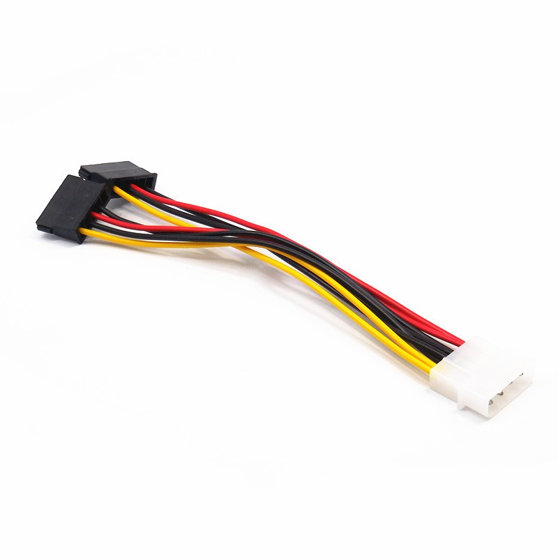ภาพหน้าปกสินค้า4-Pin IDE Molex Male to Dual SATA 15-Pin Y Splitter Female HDD Power Adapter Cable สาย จากร้าน tewichtete31 บน Shopee