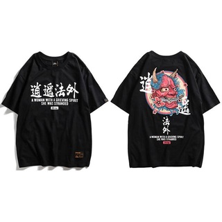 ◕✢☜Hip Hop T-Shirt Men Ghost Chinese Charater Print T Shirts Streetwear Spring Summer Tshirt Short Sleeve Tops Tees