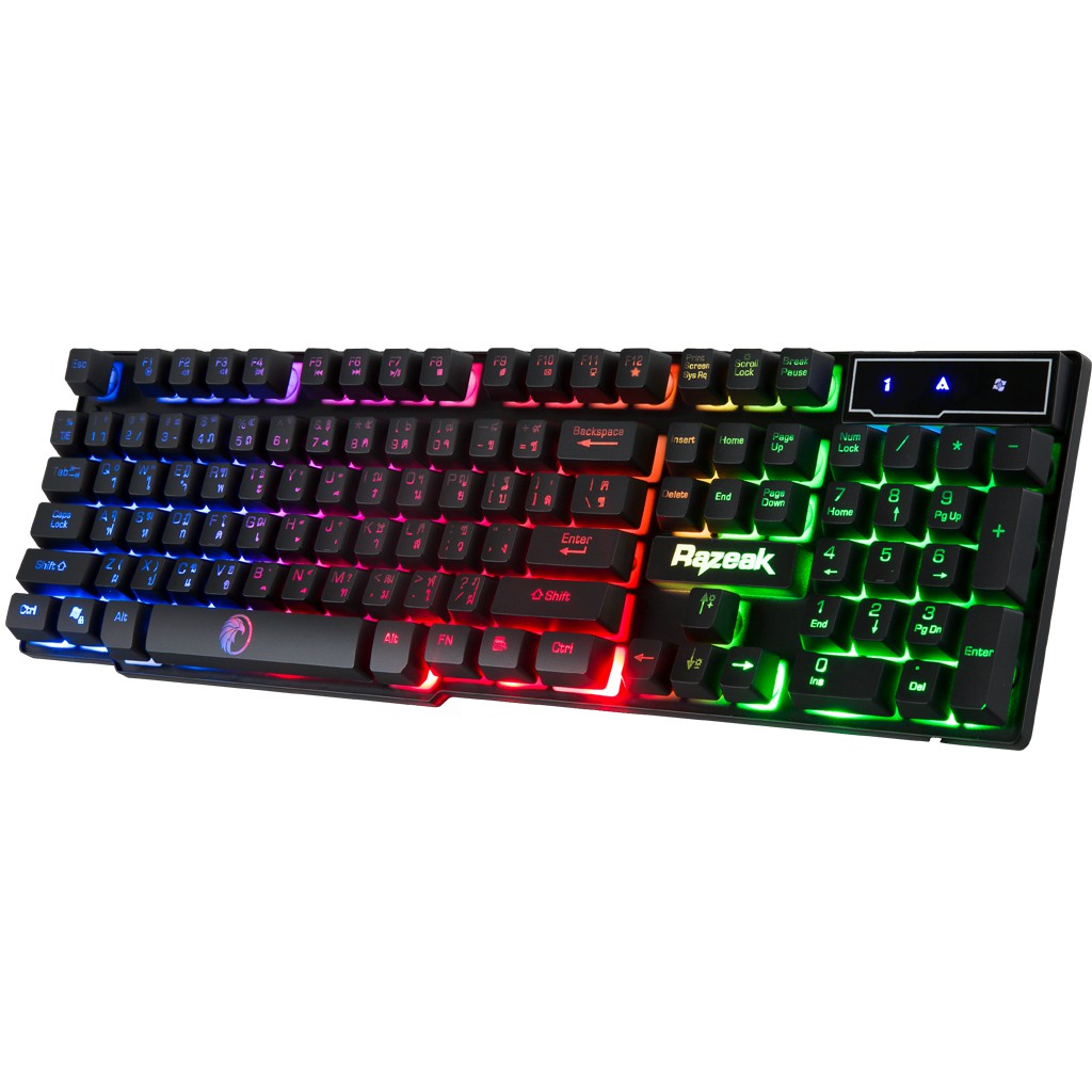 คีย์บอร์ดเกมส์มิ่ง Razeak Backlighted Gaming keyboard รุ่น RK-8165 ...