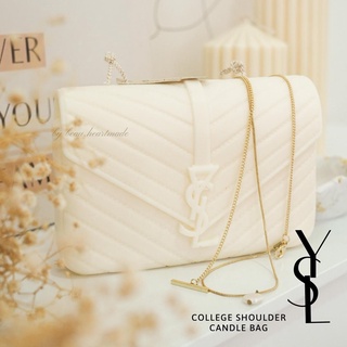 เทียนหอมกระเป๋า YSL College สวยอลังการมากก เทียนหอมตกแต่งบ้าน ไร้ควัน ไม่ผสมพาราฟิน เทียนหอมไขถั่วเหลือง เทียนหอมของขวัญ