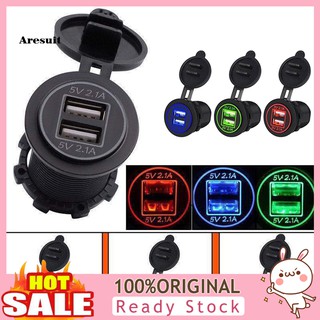 ARE.mtlbj_Dual USB Motorcycle LED Display Waterproof Car Phone Charger Socket Adapter