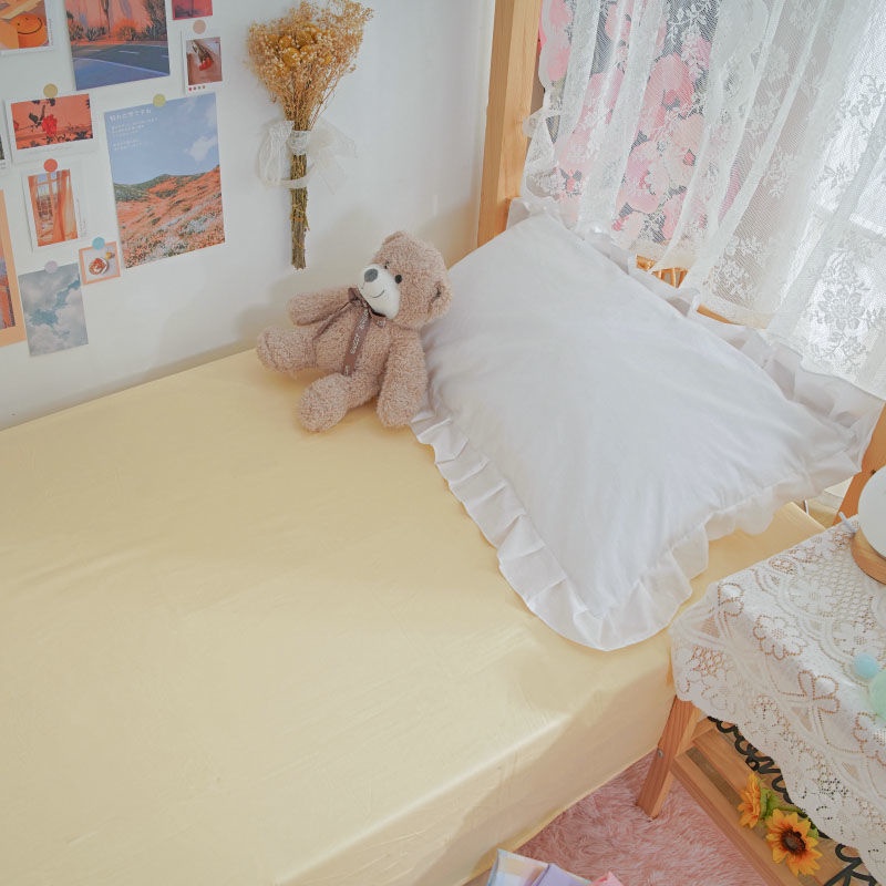 ปลอกผ้านวมins-แผ่นเดียวสีทึบหอพักนักเรียนเตียงเดี่ยวแผ่นเดียวหญิงน่ารัก