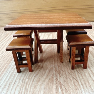 โมเดลชุดโต๊ะพับ+เก้าอี้ไม้แท้1ชุดมีโต๊ะ1ตัว,เก้าอี้4ตัว🪑🪑🪑#ของจิ๋ว#ของเล่นจิ๋ว #ของเล่นสะสมจิ๋ว#ของตกแต่งบ้านตุ๊กตา