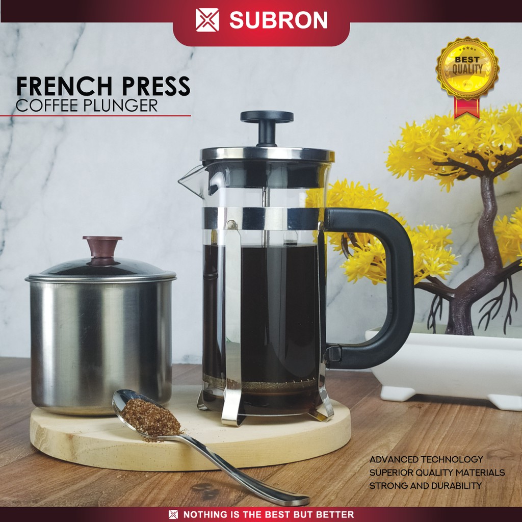 SUBRON SUS304 French Press 350ml Coffee Plunger เครื่องชงกาแฟแก้วกรอง ...