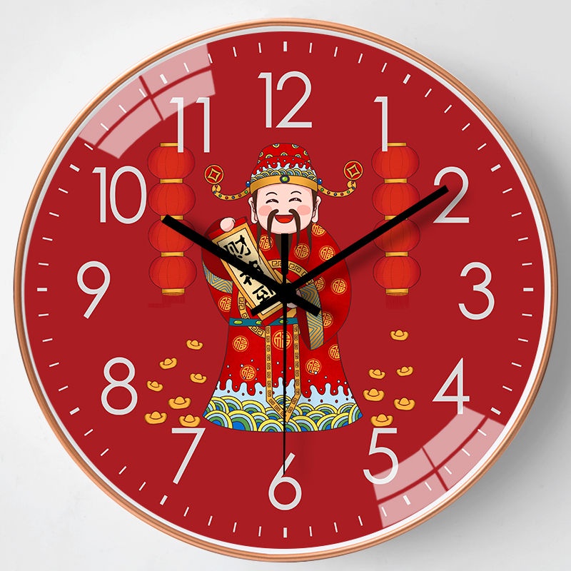 ภาพสินค้านาฬิกาแฟชั่น Mute Quartz, นาฬิกาแขวนมงคล, Gongxi Fa Cai Ruyi Wall Clock จากร้าน elemonbg บน Shopee ภาพที่ 7