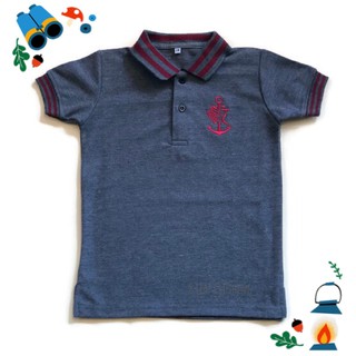 เสื้อโปโลเด็ก สีเทา.