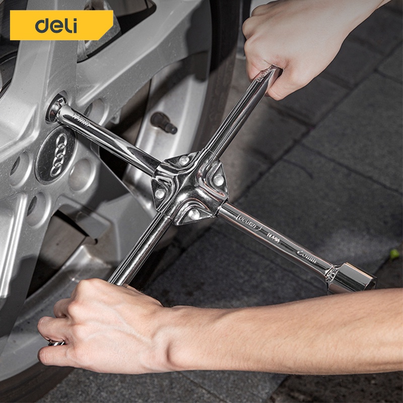 deli-กากบาท-ประแจกากบาท-กากบาทขันล้อ-ประแจขันน็อต-ประแจขันล้อ-ประแจ-รถยนต์-เครื่องมือช่างซ่อมรถ-automotive-wrench