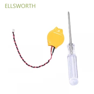 Ellsworth 2 Pin แบตเตอรี่เซลล์ 3V 220Mah อุปกรณ์เสริมแบตเตอรี่ Cr2032 Bios Cmos Battery 1.25 มม. 2P ทนทานแล็ปท็อปเมนบอร์ด