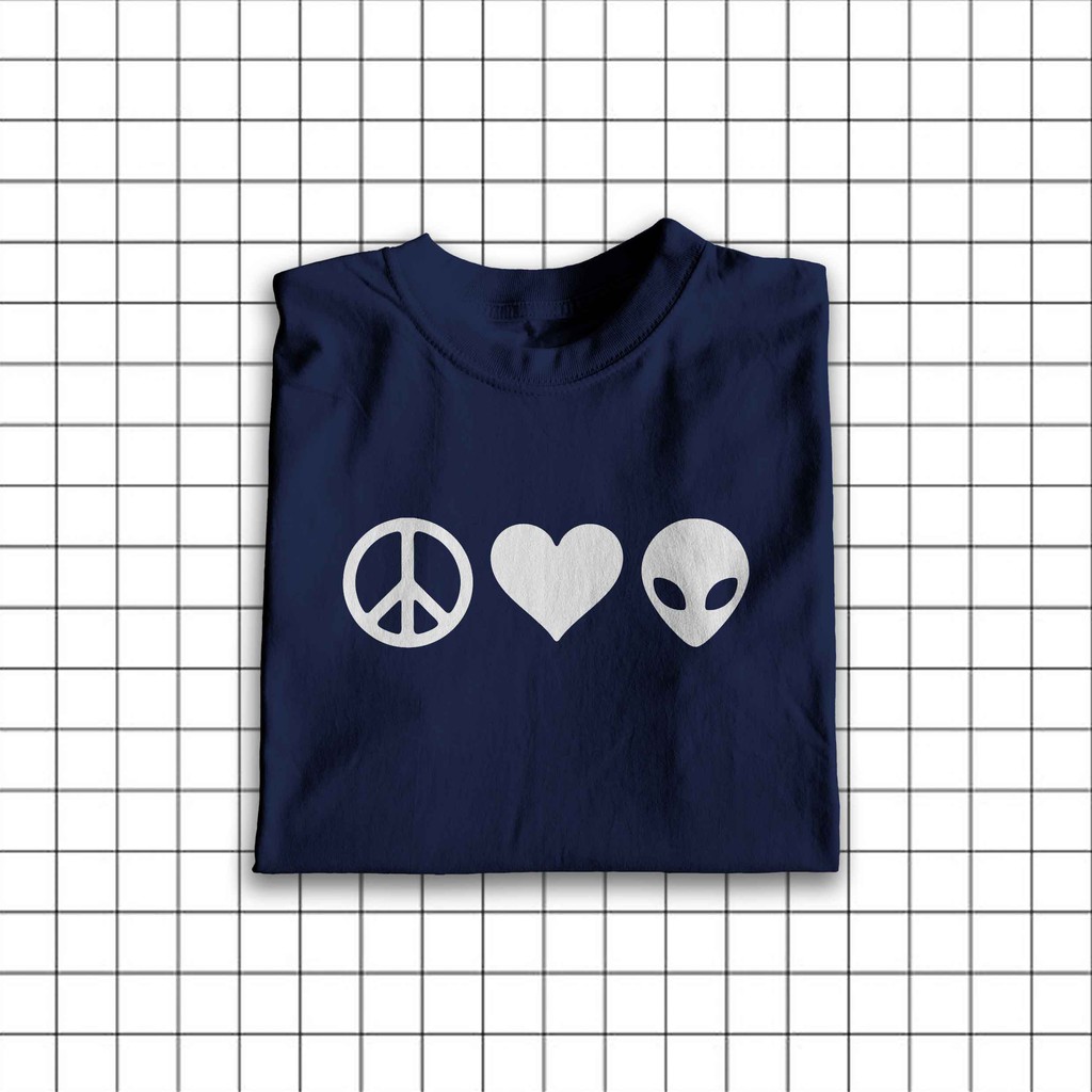 สันติภาพรักโลโก้มนุษย์ต่างดาวแถลงการณ์ความงามเสื้อยืดเสื้อยืด-unisex-เกาหลีสุนทรียศาสตร์-9-5