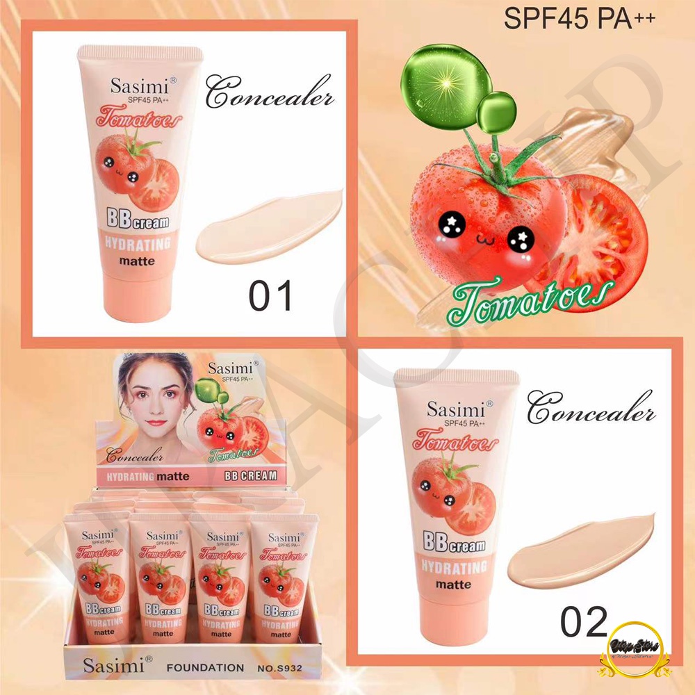 s932-ครีมมะเขือเทศ-sasimi-tomatoel-bbcream-spf45-pa-ครีมมะเขือเทศแบบหลอดบีบ-เกลี่ยง่ายกลิ่นหอม-ครีมรองพื้นพร