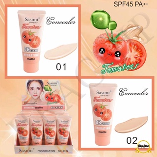 S932 ครีมมะเขือเทศ Sasimi Tomatoel BBcream SPF45 PA++ครีมมะเขือเทศแบบหลอดบีบ เกลี่ยง่ายกลิ่นหอม ครีมรองพื้นพร