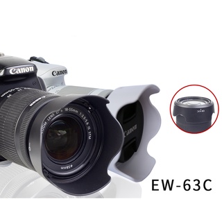 Bizoe EW-63C เลนส์ฮู้ด Canon 18-55 STM EOS 700d 750d 760d 800D100D 200D SLR 58 มม. สีดํา และสีขาว