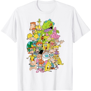 เสื้อยืดโอเวอร์ไซส์เสื้อยืด พิมพ์ลายตัวอักษร Nickelodeon Complete Nick 90s สําหรับผู้ใหญ่S-3XL