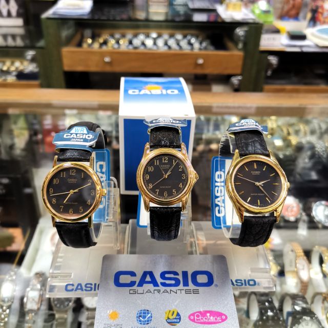 นาฬิกา-casio-รุ่น-mtp-1093-1095-1096-เรือนทอง-สายหนังดำ-กันน้ำ