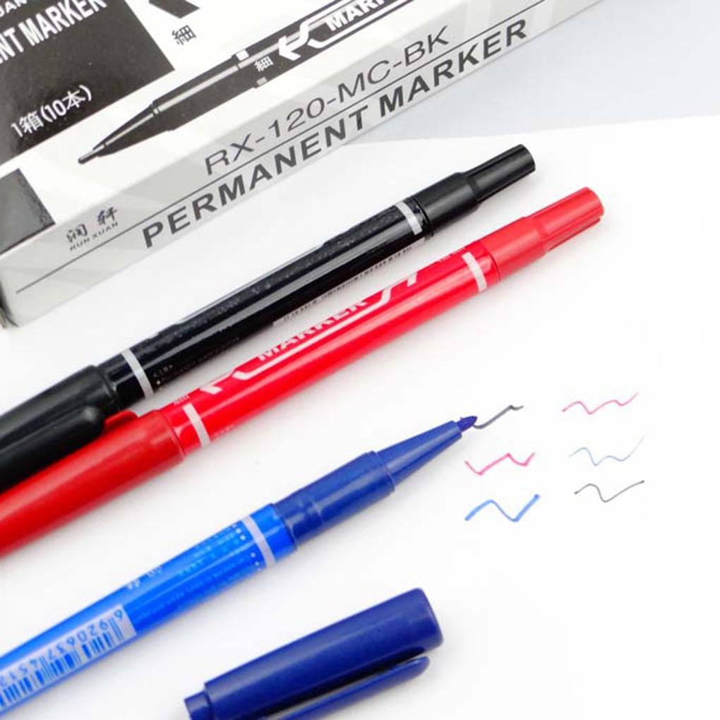 ปากกา-marker-สองหัว-แบบพลาสติก