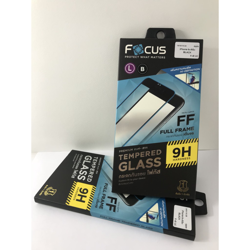 Focus ฟิล์มกระจกกันรอยเต็มจอสีดำ รุ่น 6Plus/6sPlus (หน้าหลัง) Tempered