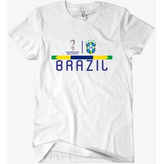 แฟชั่นคลาสสิกเสื้อยืดคอกลมเสื้อยืด พิมพ์ลาย Fifa World Cup Qat_ar 2022 BRAZIL World Cup สําหรับผู้ชายS-4XL