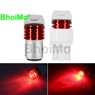Bhoimo ไฟเลี้ยว ไฟเบรก ไฟตัดหมอก LED 1157 BAY15D P21/5W T20 7443 W21W COB DC12V พลังงานสูง สีแดง สําหรับรถยนต์