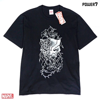 เสื้อยืดPower 7 Shop เสื้อยืดการ์ตูน มาร์เวล Black Panther ลิขสิทธ์แท้ MARVEL COMICS  T-SHIRTS (MVX-182)