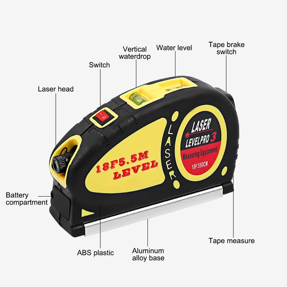 ภาพสินค้าตลับเมตรเลเซอร์ พร้อมระดับน้ำ สามารถวัดและปรับระดับในตัวเดียว ตัวหนังสือใหญ่มองง่าย ความแม่นยำสูง พกพาสะดวก ใช้งานง่าย จากร้าน kongnke บน Shopee ภาพที่ 4
