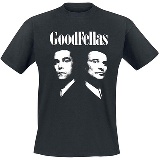 เสื้อยืดวินเทจ - GoodfellasFaces(สีดํา)เสื้อยืดคอผ้าฝ้ายผู้ชายคลาสสิกแฟชั่นคอกลมเสื้อยืด