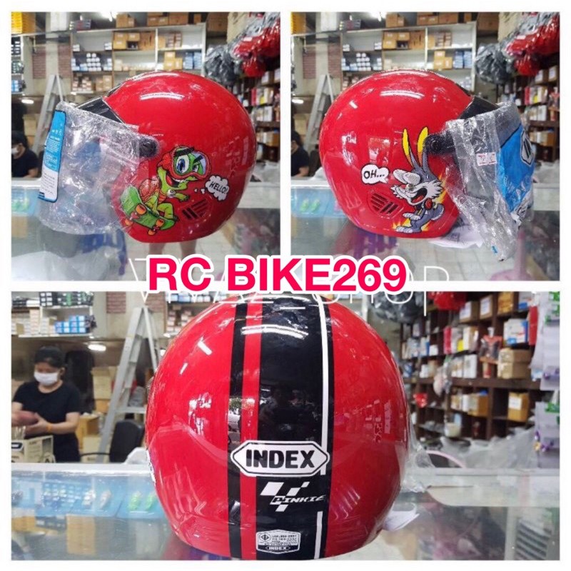ภาพสินค้าพร้อมส่ง หมวกกันน็อคเด็กโต ยี่ห้อ Index รุ่น Pinkie คละสี จากร้าน rc_bike269 บน Shopee ภาพที่ 5