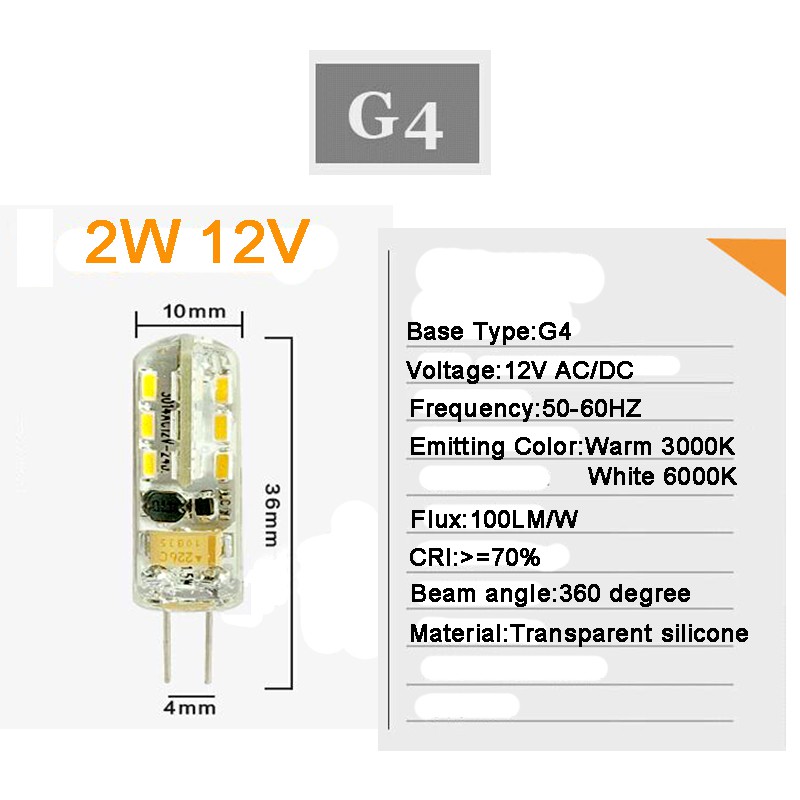 หลอดไฟสปอตไลท์ Led G4 G9 GU5.3 AC 220V AC DC 12V 1W 2W 3W 4W 5W 7W ความ ...