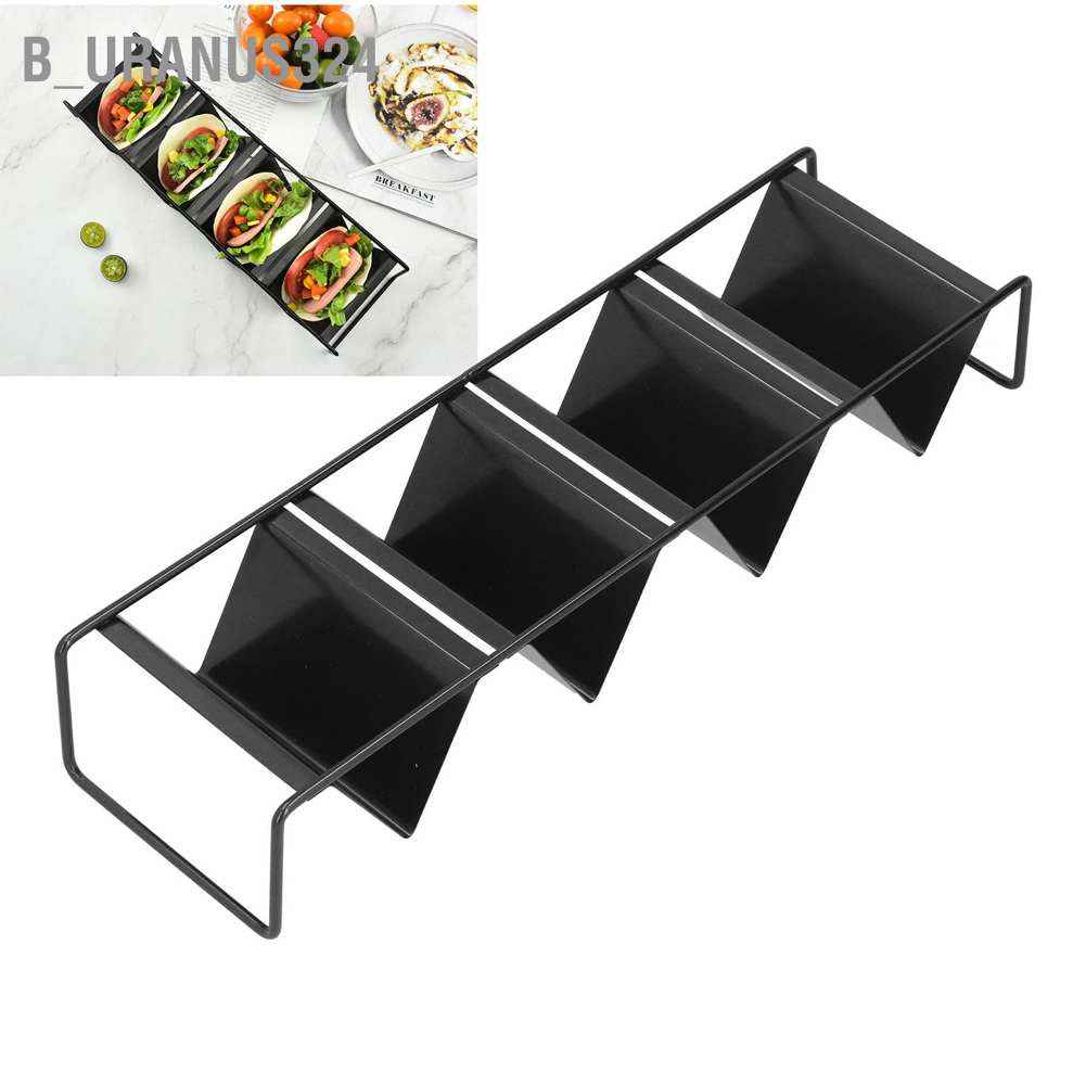 b-uranus324-taco-holder-tortilla-rack-iron-reusable-tray-black-stand-for-restaurant-home