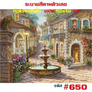 ภาพขนาดย่อสินค้า650  ขึงเฟรมไม้  พร้อมส่ง DIY Paint Number รูปวาด ของขวัญ ภาพวาดระบายสี ภาพวาดสีน้ำมัน ภาพระบายสีตามตัวเลข ตกแต่งผนัง